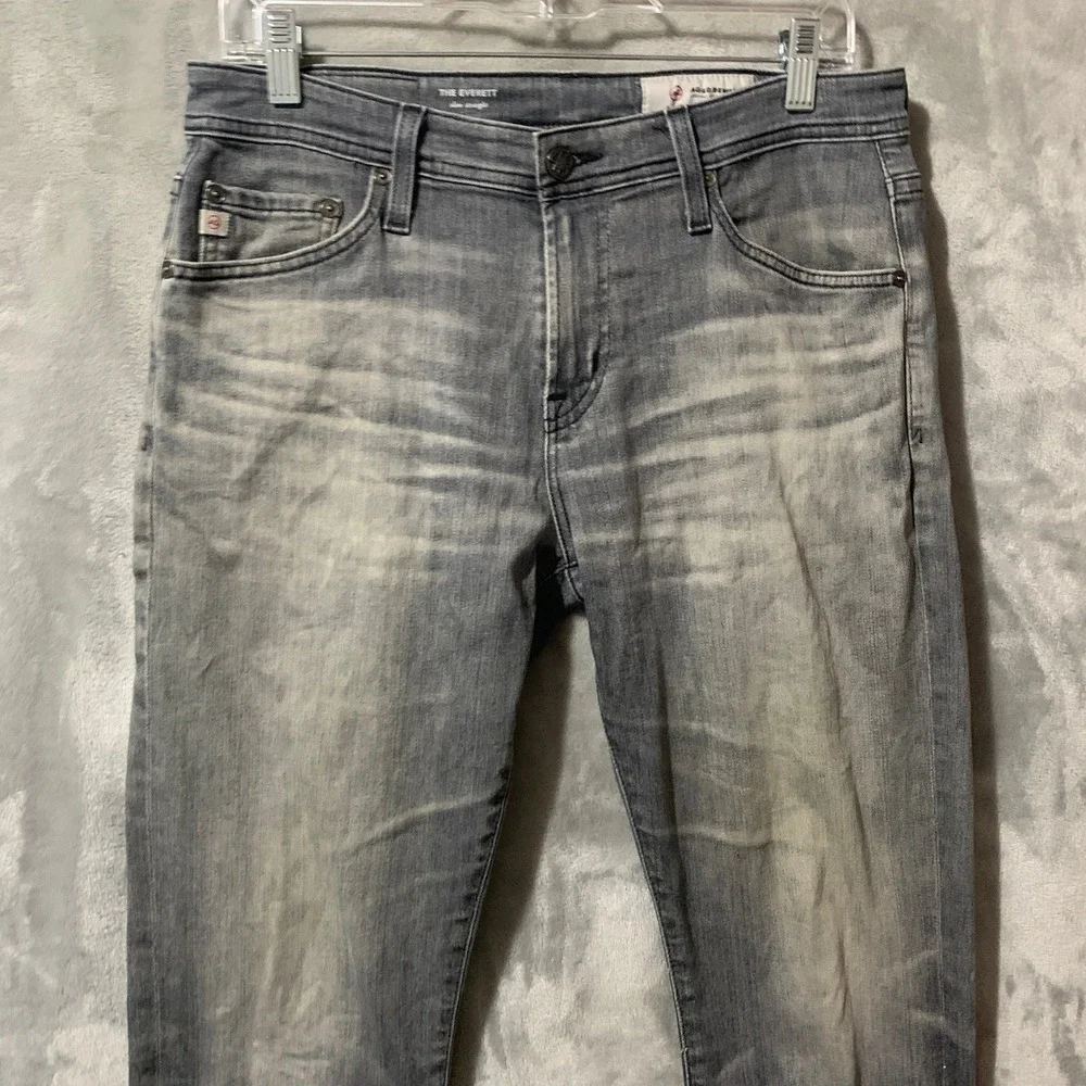 Adriano Goldschmied AG ED The Everett Slim Straight Grey Jeans 30x32.5 Mens